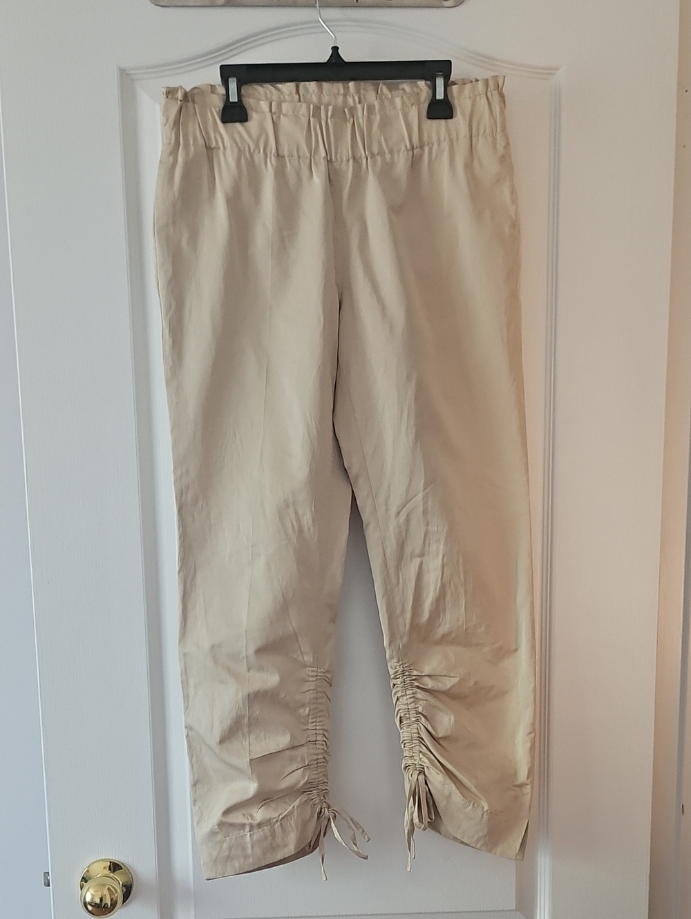 Moschino Silk Blend Cinched Hem Cropped Trousers